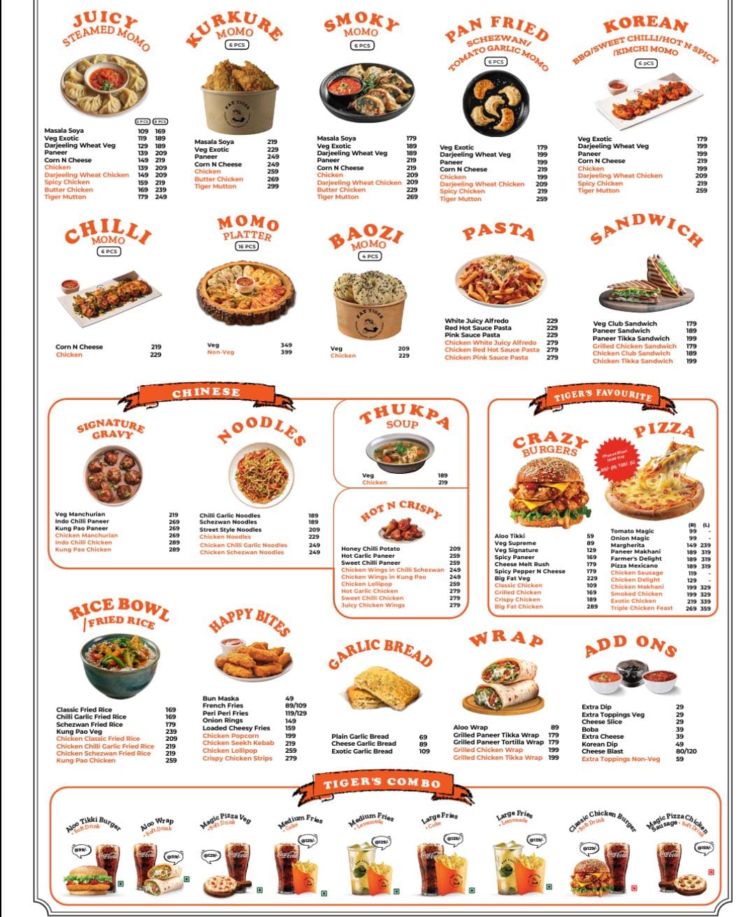 Momos, Chinese, Burgers & Pizza